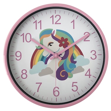 Always Home Unicorn Clock 10 Inch Quartz Non Ticking 10" Rainbow Wall Clock Pink&acirc;&euro;&brvbar;
