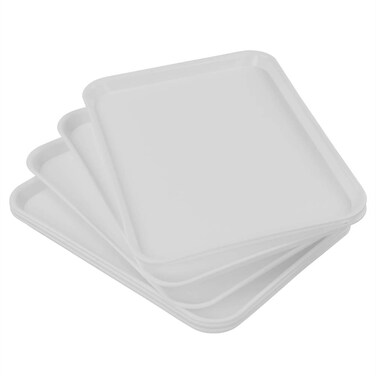 Jekiyo White Serving Trays, Fast Food Tray for Restaurant, Home (6 Packs)