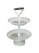 Speckled White Enamel 2 Tier Country Farmhouse Tray Serving Stand