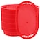 MANCHAP 50 Pack 10.6 x 7 Inches Plastic Fast Food Serving Baskets, Oval Plastic Food Basket for Bread, Fruits, Hot Dogs, BBQ, Fries, Red
