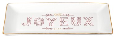 Le Creuset No&Atilde;&laquo;l Collection Stoneware Rectanguar Hostess Tray, White with Gold Rim