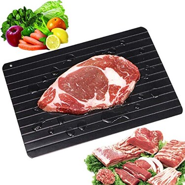 Haploon Rapid Defrosting Tray, High Density Aluminum Thawing Tray for Defrosting Frozen Food,Fast Thawing Plate for Defrost Meat Pork Beef Fish Frozen Foods Without A Microwave or Hot Water