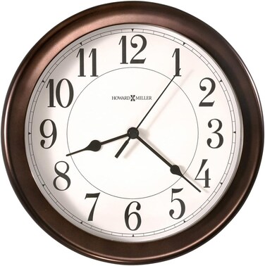 Howard Miller Fruitland Wall Clock II 549-683 &acirc;&euro;&ldquo; 8.5-Inch Round Oil-Rubbed Bronze Finished Case, Modern Home Decor, Quartz Movement Timepiece, 3-Point Secure Screw Mount System