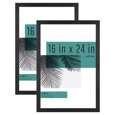 MCS Studio Gallery 16x24 Poster Frame Black Woodgrain, Vertical &amp; Horizontal Wall Hanging Large Picture Frame for Photos, Posters &amp; Art Prints (2-Pack)