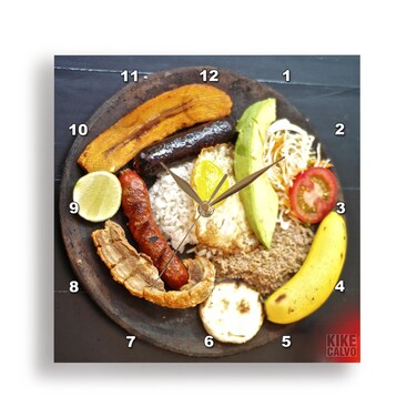 3dRose A Bandeja Paisa - Wall Clock, 10 by 10-Inch (DPP_59842_1)