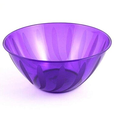 Maryland Purple Plastic Large Bowl (164 oz.) 1 Pc. - Chic Swirls Design, Perfect for Dinner Parties, Events, Gatherings, Everyday Use, Appetizers, &amp; Desserts