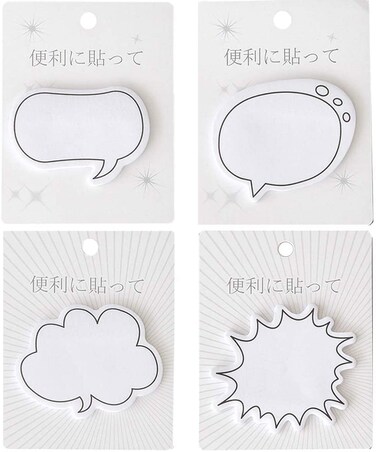 Fun White Thought Bubble Sticky Notes Thought Cloud Sticker Notes Self-Stick Memo Pads Set for Kids Office