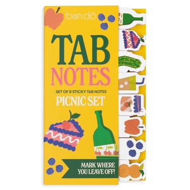 ban.do Sticky Tab Notes with Food Theme Novelty Page Flags for Annotating, Picnic Set