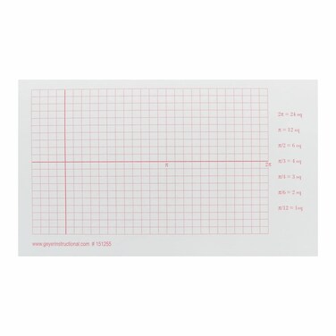 Trigonometry Grid, Large Graphing Post-It Notes, 3 pack of 100 sheets, 300 sheets total