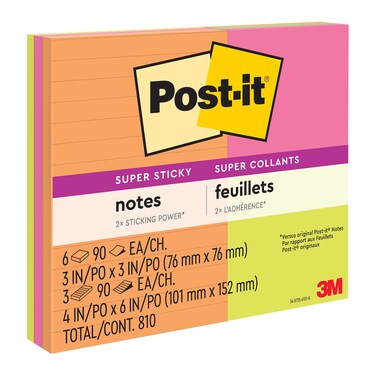 Post-it&Acirc;&reg; Super Sticky Notes - Energy Boost Collection