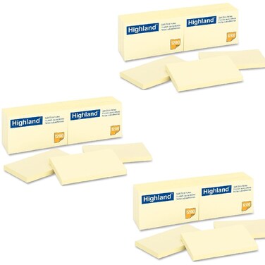 Highland Notes, 3 x 5-Inches, Yellow, 100 Count, Pack of 36