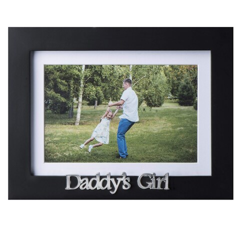 Klikel Daddy&#39;s Girl Picture Frame - Black Wood Frame With Father Sentiments - Holds 1 4x6 Photo With Mat or 1 5x7 Photo Without Mat - Wall Mount And Table Desk Display