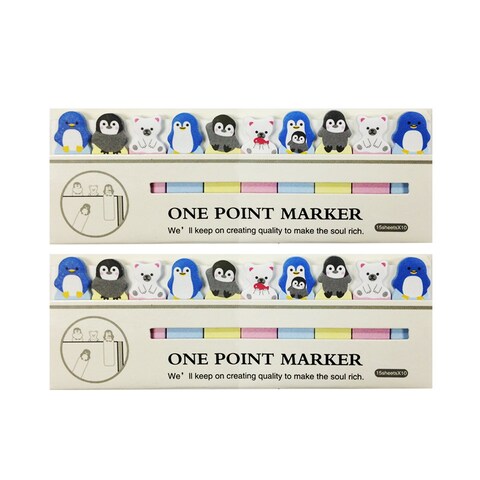 Wrapables Bookmark Flag Tab Sticky Notes, Artic Buddies, Set of 2