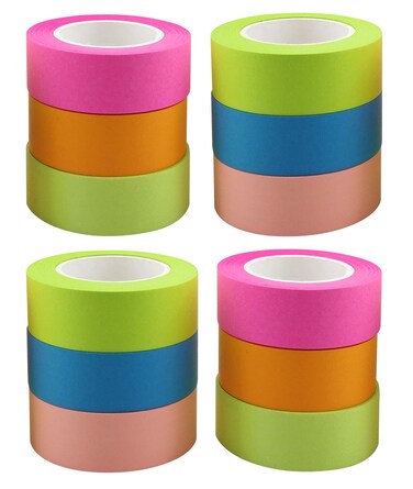 4A Roll Sticky Notes,Full Adhesive,Width x Length 0.6 x 315 Inches,Neon Yellow/Orange/Red,Neon Blue/Green/Red,3 Color/Roll,4 Refill Rolls,4A PSS 9-3 Refill