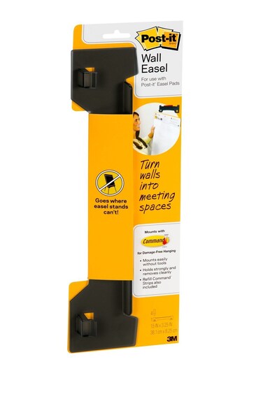 Post-it Super Sticky Wall Easel Mounting System, 15 in Wide x 3.25 in Tall x 1.25 in Deep, Smoke Grey, 1/Pack, Great for Virtual Teachers and Students (EH559-1PK)