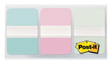 Post-it Durable Tabs, 36/pack, 24/case, 1 in Wide, Gradient Blue, Pink, Clear (686-GRDNT), 36 Count (Pack of 1)