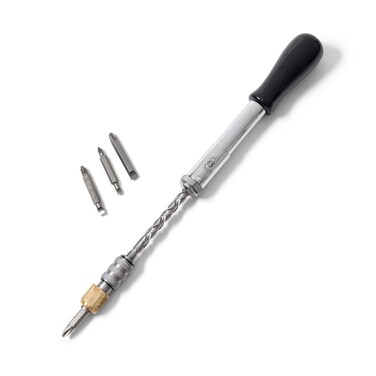 Kings County Tools 12" Yankee Style Screwdriver   2 Double-Sided Bits, 4.5mm &amp; 5.5mm Philips &amp; Flathead   2 Single-Sided Bits, PH3 (Philips) and Size 7 Flat Head   Quick Change Hex Chuck