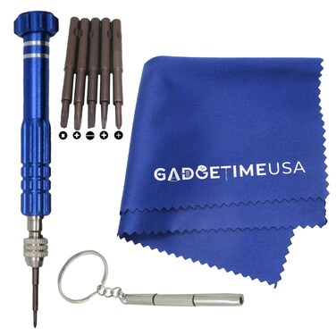Gadgetime USA Eyeglasses Screwdriver Set - for Sunglasses, Watch, Electronics, Cellphone, Laptop, Jewelry - Professional Repair Kit with Mini Screw Driver &amp; Cloth