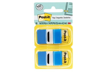 Post-it Flags Value Pack, 50/Dispenser, 12 Dispensers/Pack, 1 in Wide, Blue (680-BE12)
