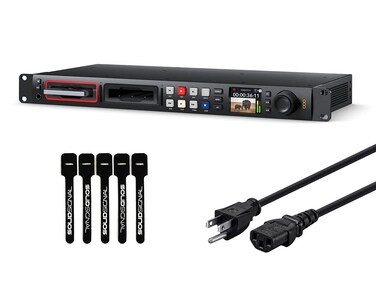 Blackmagic Design HyperDeck Studio HD Mini Recorder with 6ft Power Cord and 5 Pack SolidSignal Cable Ties (BMD-HYPERD/ST/DAHM)