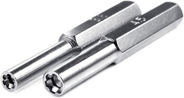 Silver Upgraded Gamebit Screwdriver Set, 2 Pcs, 4.5mm and 3.8mm, for Opening SNES N64 Security Screws