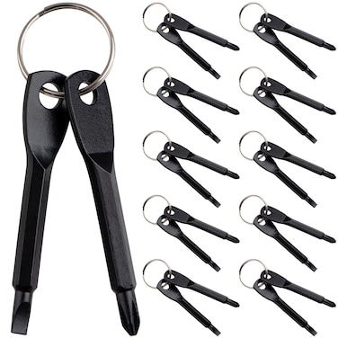 Pndeyo Keychain Screwdriver Tool Set, 11pcs Outdoor Tool Gadgets Kit Travel Kits Key Chain Screwdriver Tool Mini Pocket Screwdriver Keychain with Key Rings Gifts for Men