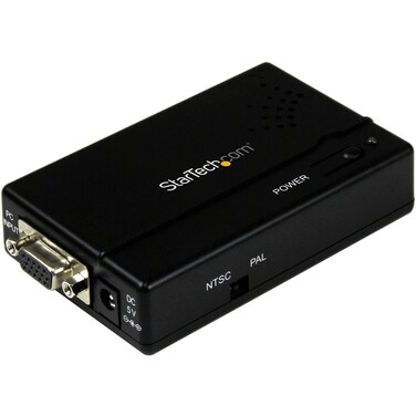 StarTech.com High Resolution VGA to Composite (RCA) or S-Video Converter - PC to TV Video Adapter - 1600x1200 RGB to TV, TAA (VGA2VID)