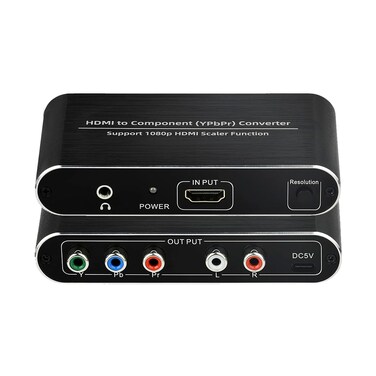 HDMI to Component Converter with Scaler Function, HDMI to YPbPr 5RCA RGB Scaler Adapter V1.4 with R/L Audio Output Support for MacBook TV Blu-Ray DVD PS4 DVD, PSP, Xbox 360,Amazon Fire TV