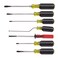 Klein Tools 85077 Screwdriver Set, Made in USA, Multi-Application Screwdriver Kit with Cushion-Grip Handles and Tip-Ident, 7-Piece