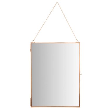 Koyal Wholesale Modern Rose Gold Frame Mirror for Wall, Large 12x16 Inch Hanging Rectangle Wall Mirror Photo Cabinet with Lock, Rectangle Mirrors for Wall Entryway, Bedroom, Bathroom