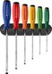 PB Swiss Tools Slotted Screwdriver Set PB 8240.RB   100% Swiss Made   6-piece SwissGrip Screwdriver Set Slot Size 1/2/3/4/5/6 including practical Wall Mount
