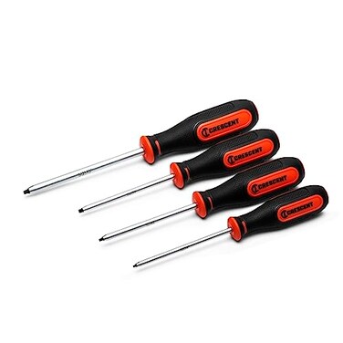 Crescent &acirc;&euro;ŽCRESCENT 4 Piece Square Screwdriver Set, Square S0x4"", S1x4"", S2x4"", and S3x5 - CSQSET4PC
