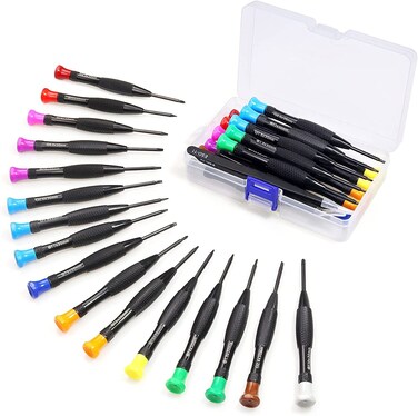Torx Screwdriver Set 18Pcs Mini Screwdriver Set Magnetic Small Torx Phillips Flathead Screwdrivers with T2 T3 T4 T5 T6 T7 T8 T9 T10 Screwdrivers Tweezers for Xbox Mac PS4 Laptop Phone Watch