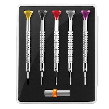 5PCS Multifunction Screwdriver Set With Case for Repairing Watches,Jewelry,Toys,Precision Flat Screwdriver With 5 Different Size,5 Extra Replace Blades
