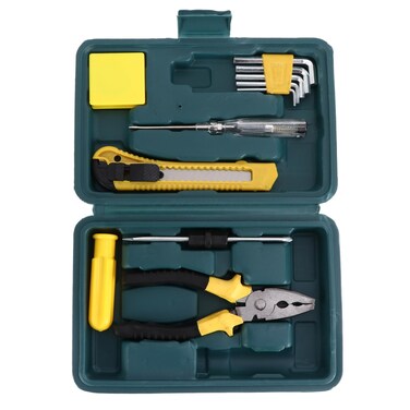 FAVOMOTO 12pcs Household Tool Kit General Auto Repair Tool Set with Hammer Pliers Screwdriver Set Wrench Socket Kit Toolbox Storage Case for Homeowner Diyer Handyman