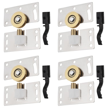 eMagTech 4 Sets Sliding Door Wheels Rollers Stainless Steel Sliding Track Wheel Sliding Door Fittings for Wardrobes Cabinets Windows Furniture Hardware
