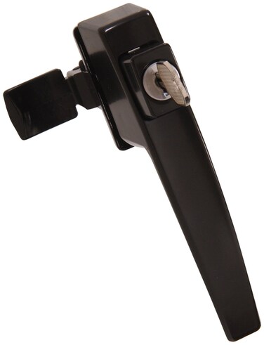 Hillman 853145 Keyed Pushbutton Latch Without Tie Down - Black 1-Pack