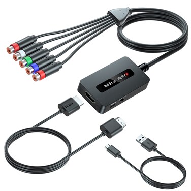 Female Component to HDMI Converter Cable with HDMI and Component Cables for PS2/ NGC/Wii/Xbox with Male Component, 1080P YPbPr to HDMI Converter, Component in HDMI Out Adapter&acirc;&euro;&brvbar;