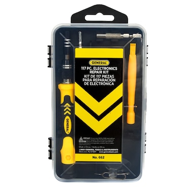 General Tools 662-117 Piece Precision Screwdriver Set and Electronics Repair Kit - Computer Tool Kit and PC Accessories for iPhone iPod, iPad, Tablet, and Laptop