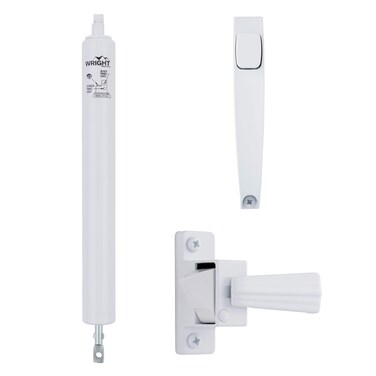 Wright Products Pneumatic Closer and Push Button Latch Combo Kit, No Lock-Out Feature, with Adjustable Closing Speed, White