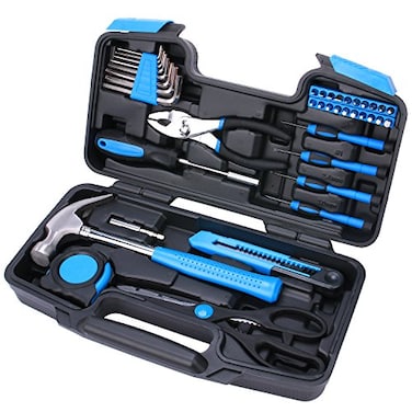 EFFICERE 40-Piece All Purpose Household Tool Kit &acirc;&euro;&ldquo; Includes All Essential Tools for Home, Garage, Office and College Dormitory Use