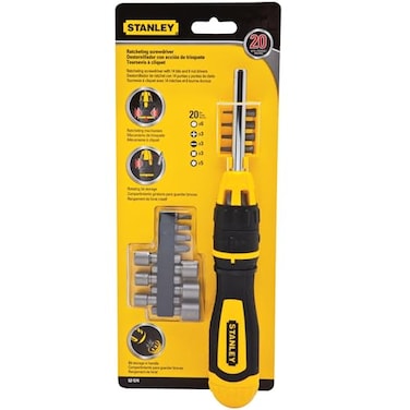 STANLEY Screwdriver Set, Multibit, Ratcheting, 20-Pack (62-574)