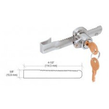 C.R. LAURENCE 963L CRL Chrome Tamper Proof Sliding Glass Door Lock with Standard Ratchet Bar