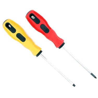 Topzone 2 Pcs 3" inch Mini Screwdriver Set - #0 Phillips Head + 1/8" Flat Head