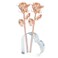 Forever Rose Acrylic Heart Vase Combo with Two Forever Roses, an Eternal Gift, Timeless, One of a Kind, Real Roses Carefully Dipped in Rose Gold, Romantic Heart-Shaped Vase Included