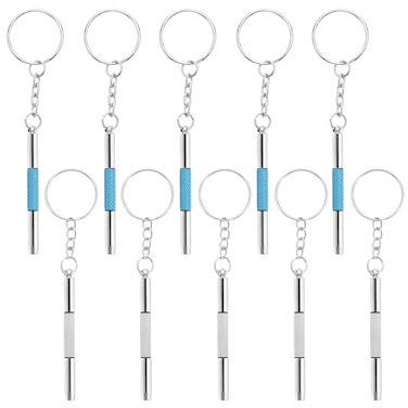 Create idea 10PCS Mini Glasses Screwdriver 3-in-1 Precision Glasses Repair Set with Keychain Portable Mini Hand Tool for Sunglasses Jewellery Watches (5 Silver &amp; 5 Blue)