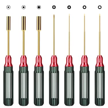 GLOBACT New Upgrade RC Screwdriver Kit RC Hex Driver Set RC Tool Kit RC Repair Tool Box for Traxxas TRX4M Axial SCX24 FMS FCX24 1/18 1/24 RC Mini Crawler &amp; Truck Car (7Pcs Dark Green)