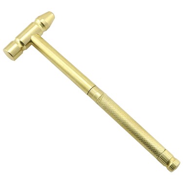 WHYHKJ 6 in 1 Mini Multifunction Copper Hammer and Screwdriver Hand Tools Ideal Tool for Watchmaker, Jewelers, Golden Color