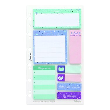 Filofax Accessory, Expressions Collection, Repositionable Sticky Notes, Set of 8 Note Pads, 25 Sheets Each (B132722)