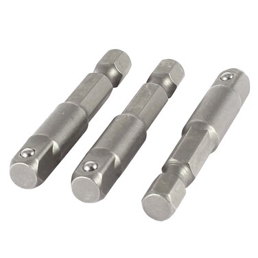 uxcell 3 Pcs Impact Driver/Drill 1/4 Hex Shank to 1/4 Socket Adapter Set
